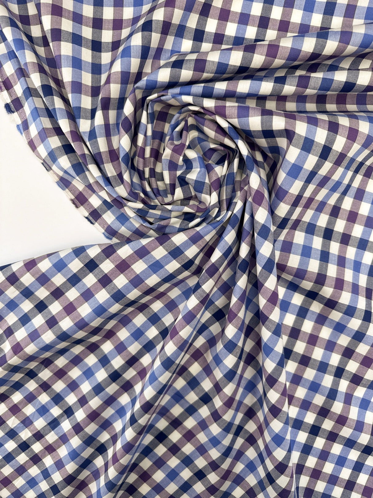 Cotton Poplin Blue Checked