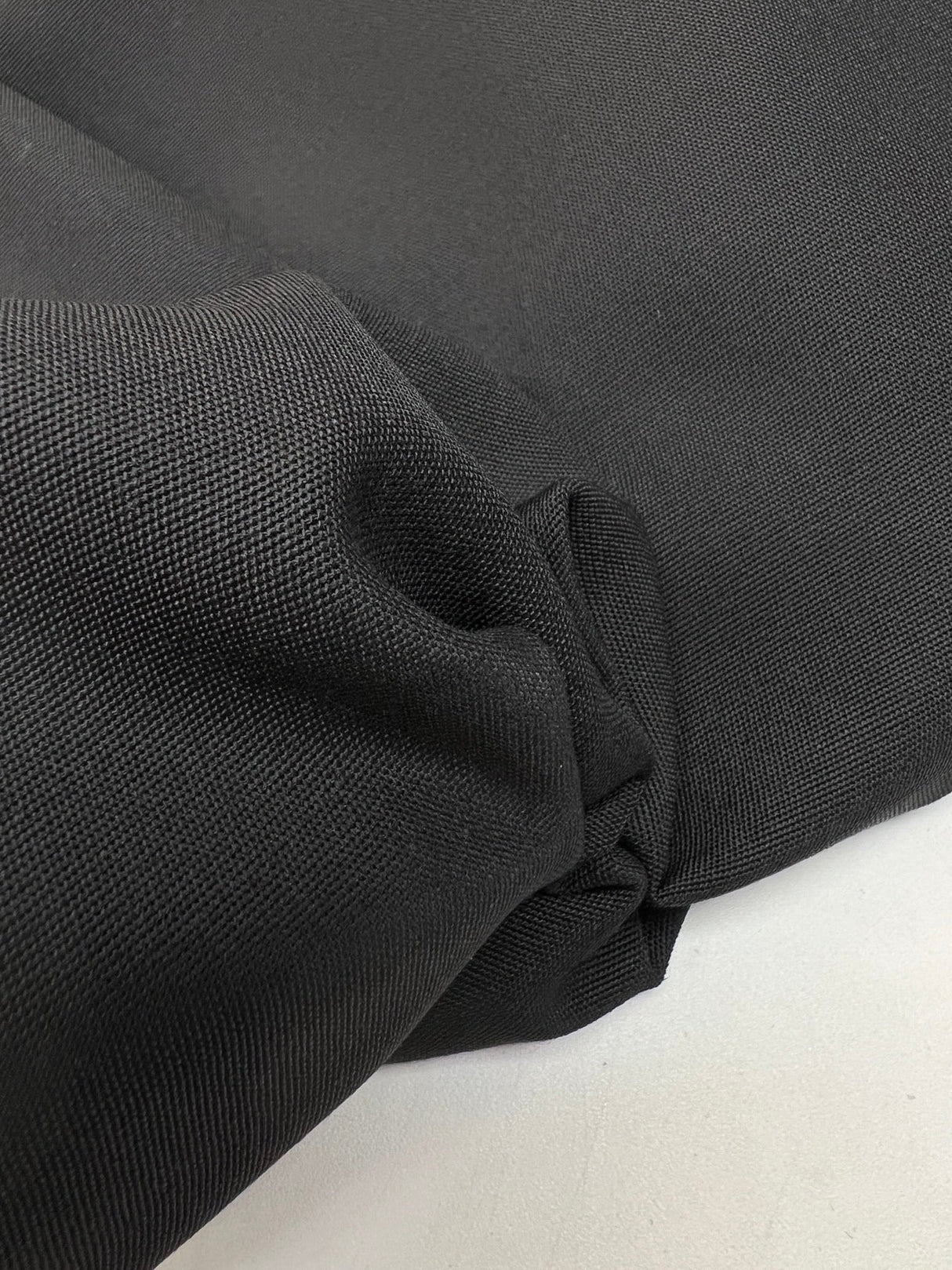 Black Wool Rep Weave Fabric