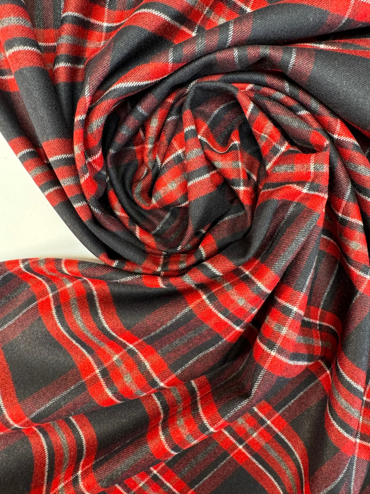 Polyester Blend Twill Checked Striped Red