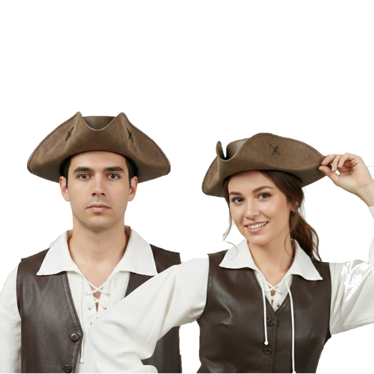 Faux Leather Pirate Costume Hat