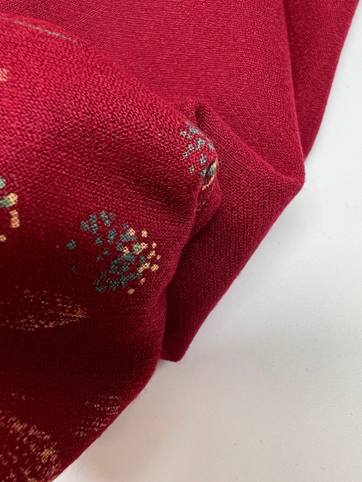 Wool Floral Print Dress Fabric