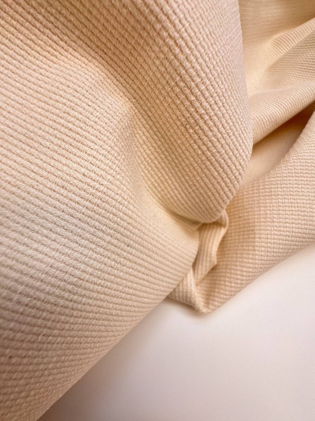 Cotton Ribbed Fabric Beige