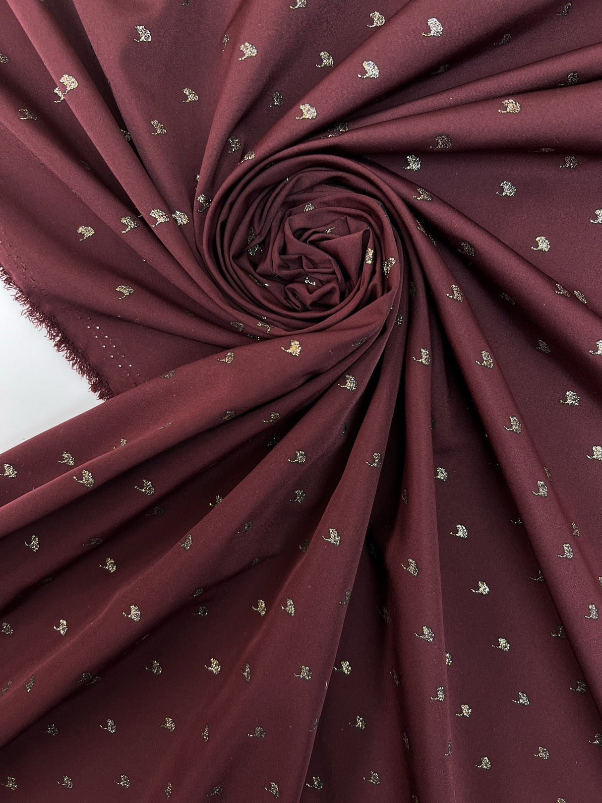 Polyamide Abstract Glitter Fabric Red Brown