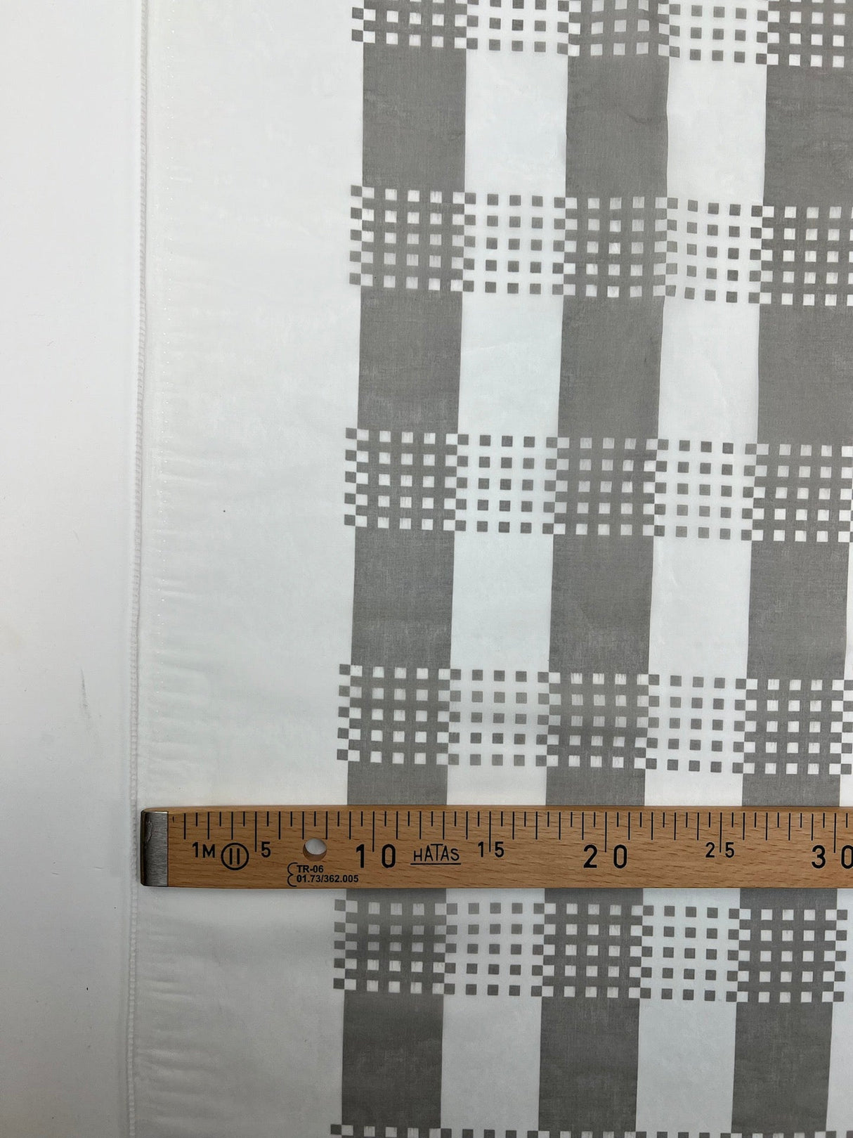 Polyester Organza Printed White Gray