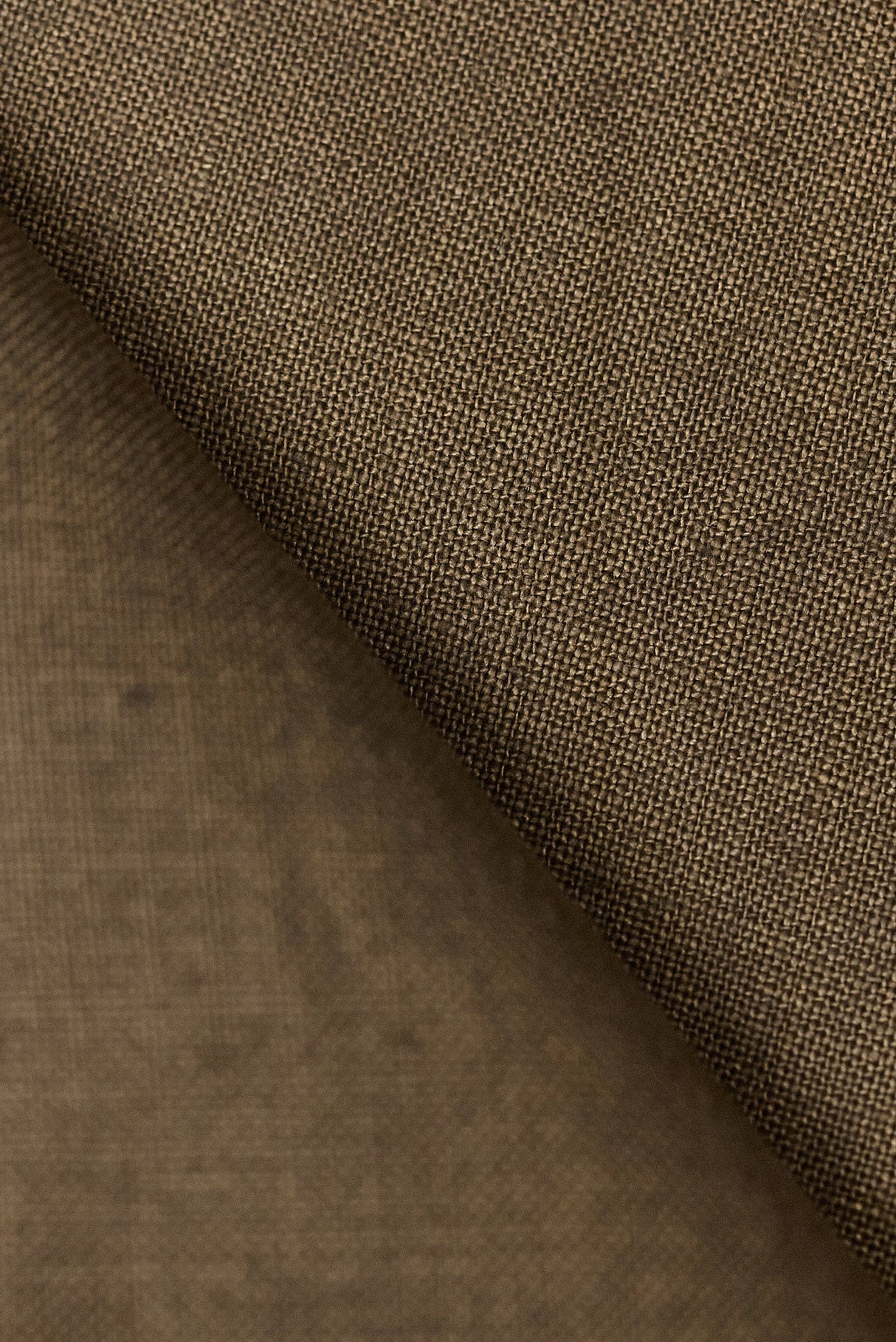 Pure Linen Fabric Dark Brown