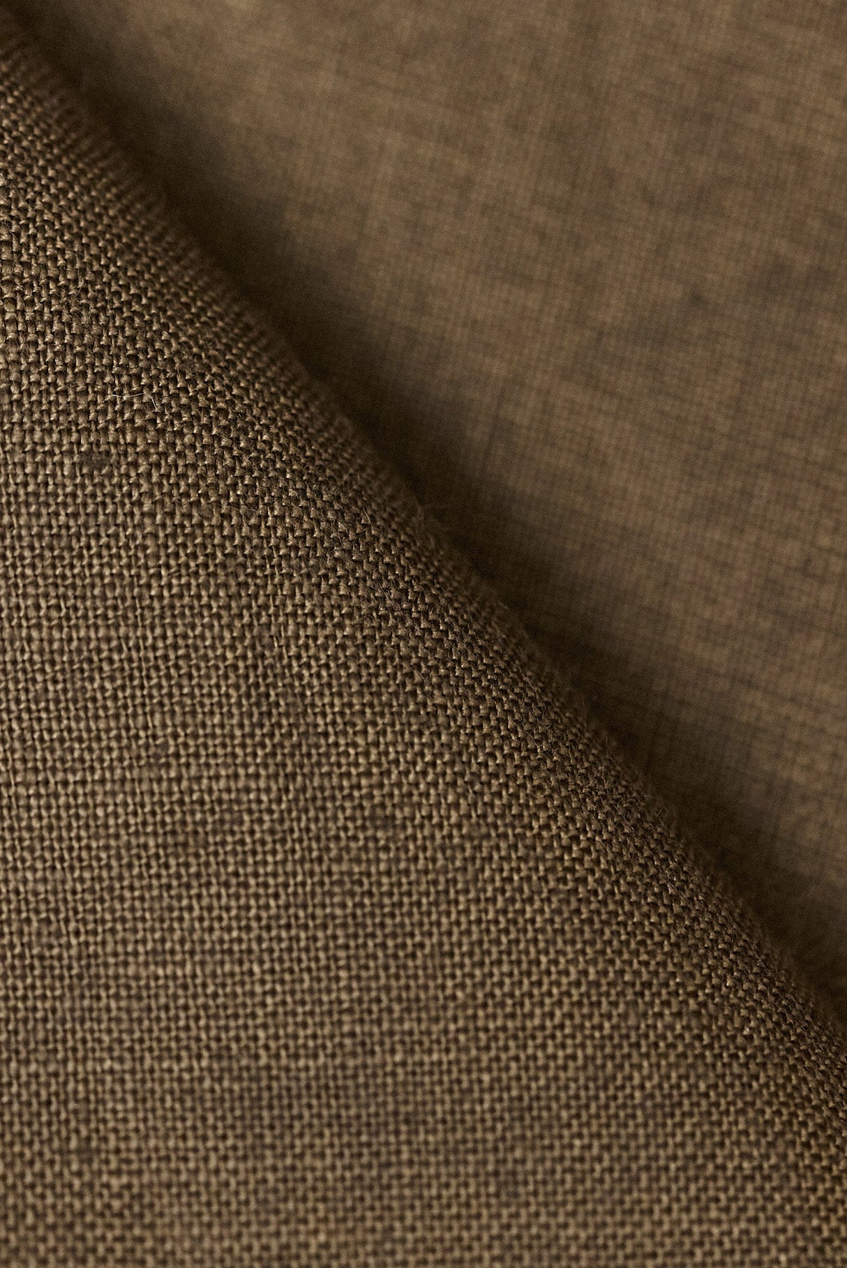Pure Linen Fabric Dark Brown