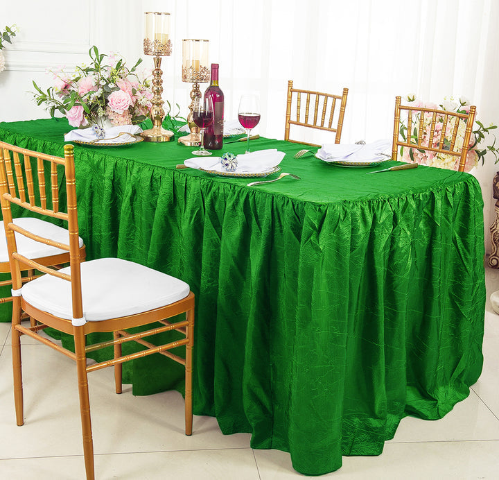 Ruffled Fitted Crushed Taffeta Tablecloth With Skirt