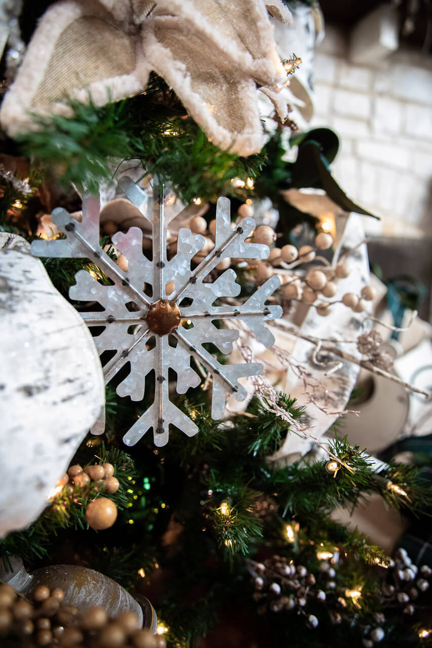8” Galvanized Metal Snowflake Ornament