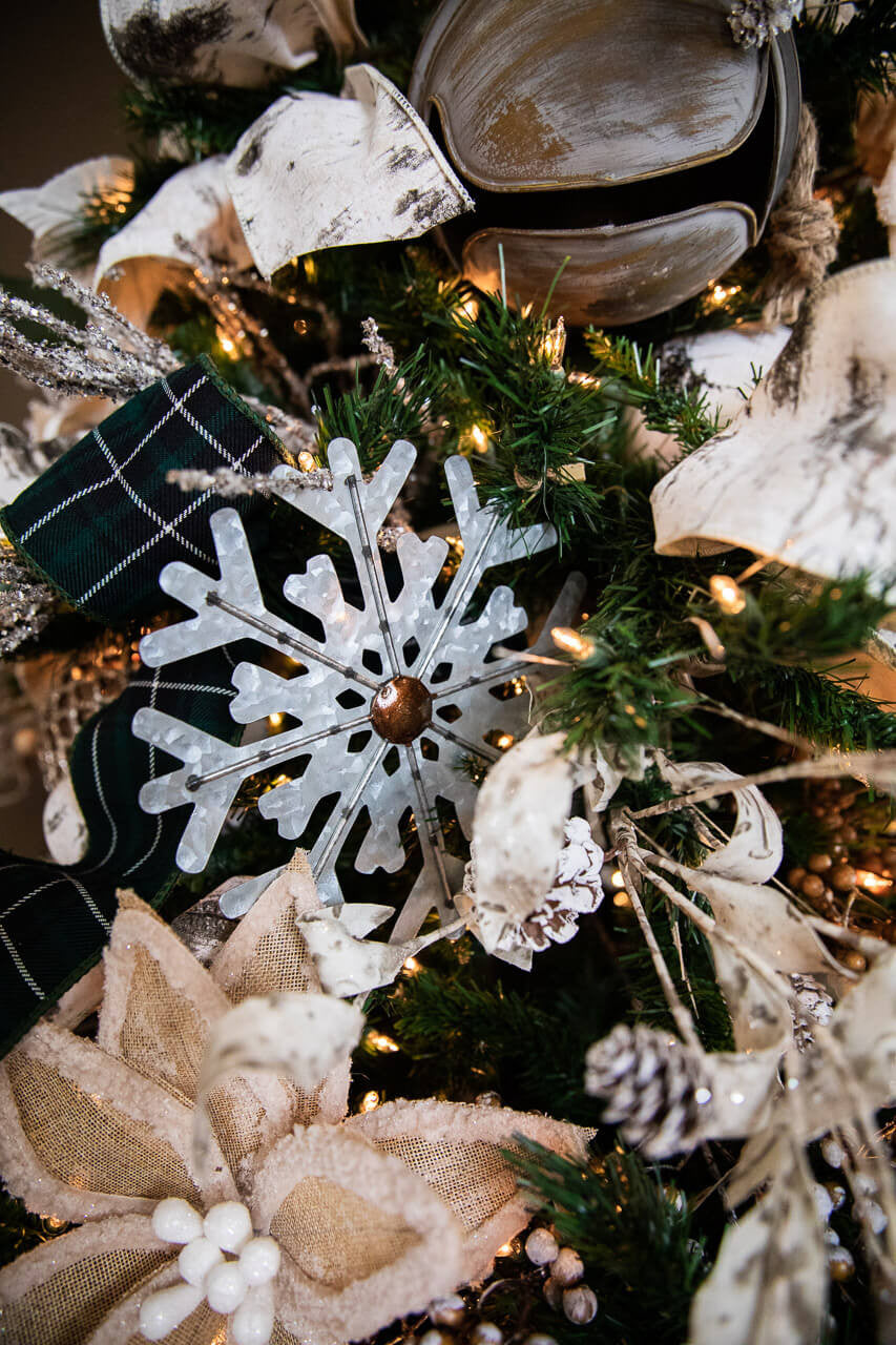 Burlap Faux Fur Edge Poinsettia Stem 20 Inch Rustic Christmas Decor