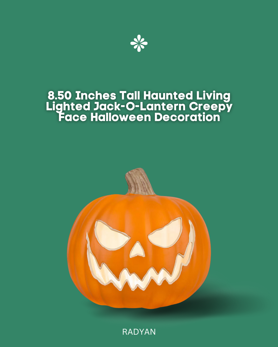 8.50 Inches Tall Haunted Living Lighted Jack-O-Lantern Creepy Face Halloween Decoration