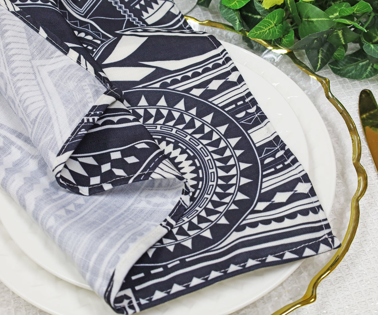 Faux Linen Dinner Napkins 20x20 Fractal