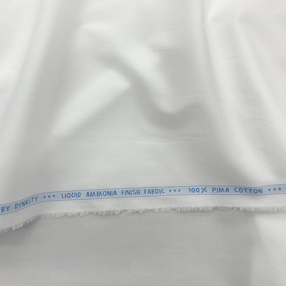 White Pima Cotton Shirting Fabric - White, 56" Width (1 Yard)