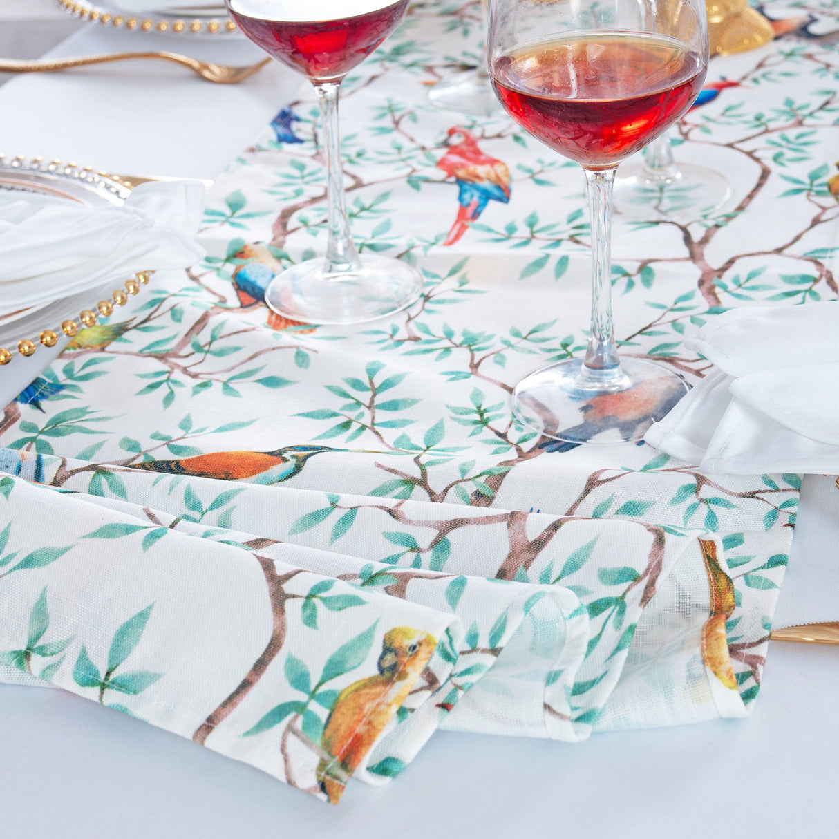 Faux Linen Table Runner 13x108 Arboreal
