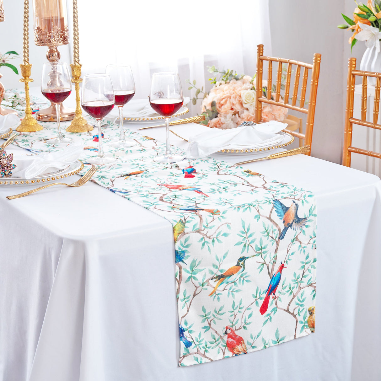 Faux Linen Table Runner 13x108 Arboreal