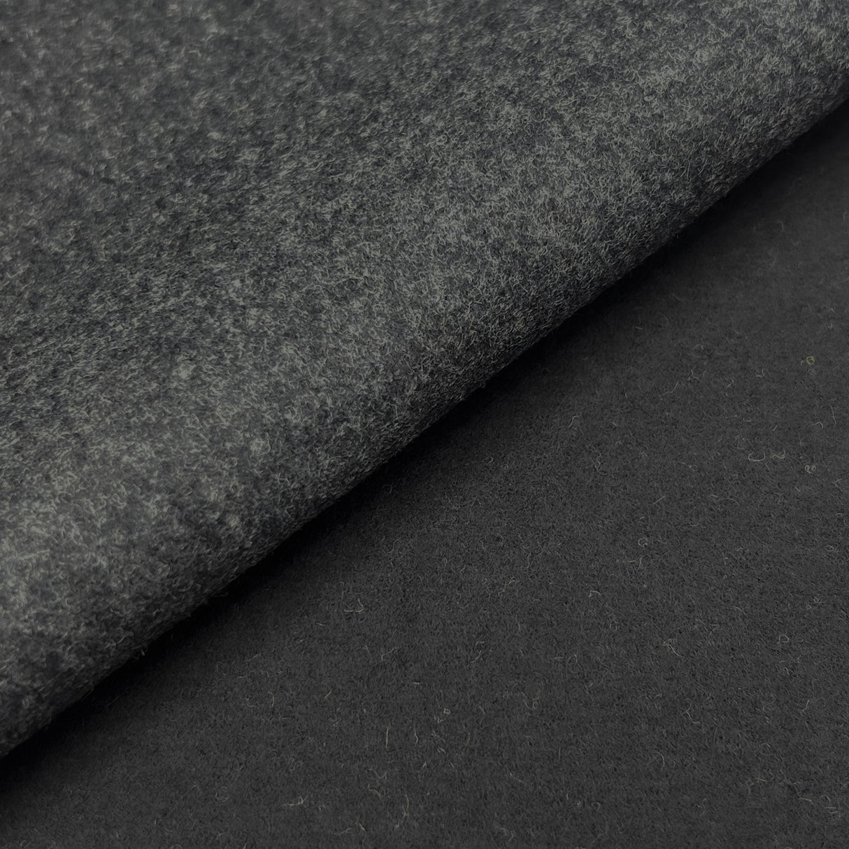 Black & Charcoal Doubleface Wool/Cashmere Fabric - Black/Charcoal, 58/60" Width