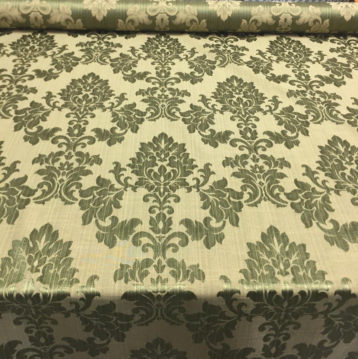 Grove Damask Deluxe Forest Drapery Reversible Fabric - Forest Damask, 60" Width (By The Yard)