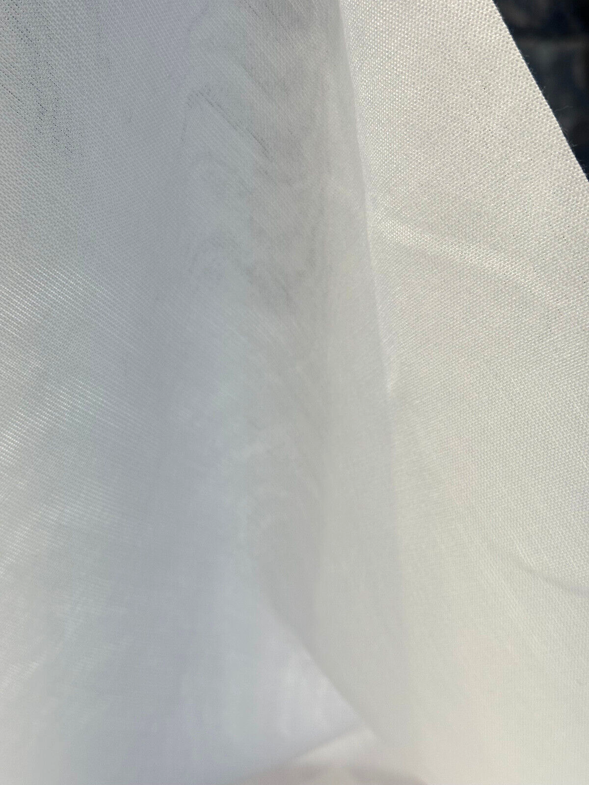 Sunbrella Outdoor Acrylic Fabric - White Vortex Sheer Curtain, 118" Double Wide (1 Yard)