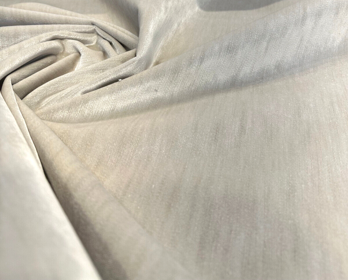 Waverly Kashmiri Velvet Fabric - Oat Beige Solid Color, 55" Width (1 Yard)