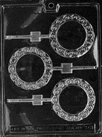 Fancy Border Round Lollipop Chocolate Mold - LPM061