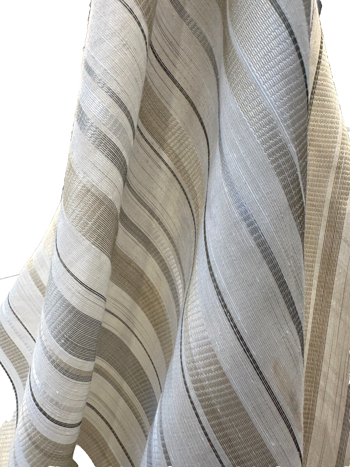 Amalfi Marble Stripe Sheer Drapery Polyester Fabric - Stripe, 126" Width (By The Yard)