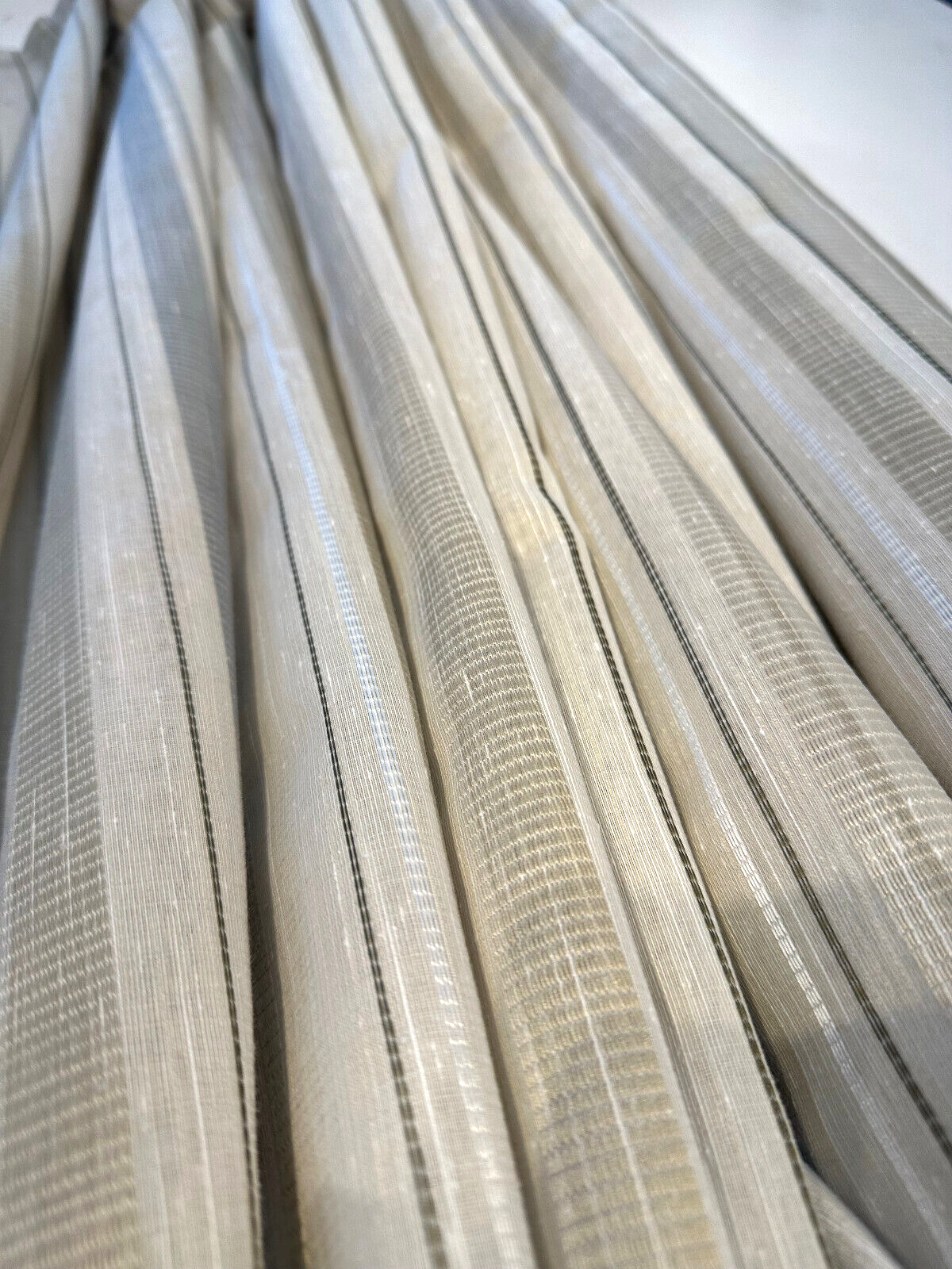 Amalfi Marble Stripe Sheer Drapery Polyester Fabric - Stripe, 126" Width (By The Yard)