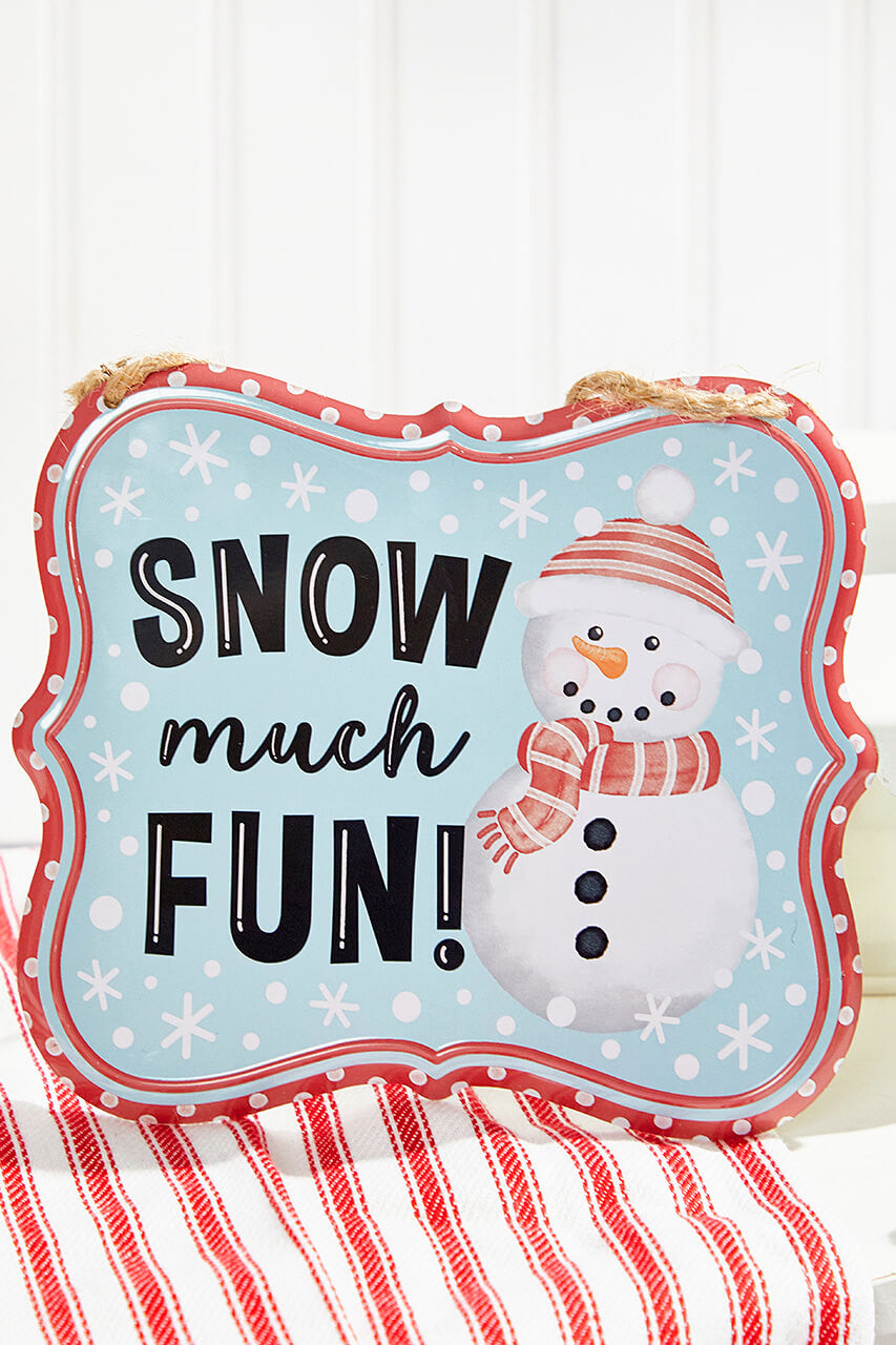 Embossed Winter Sign 7x6 Inch Festive Christmas Wall Decor
