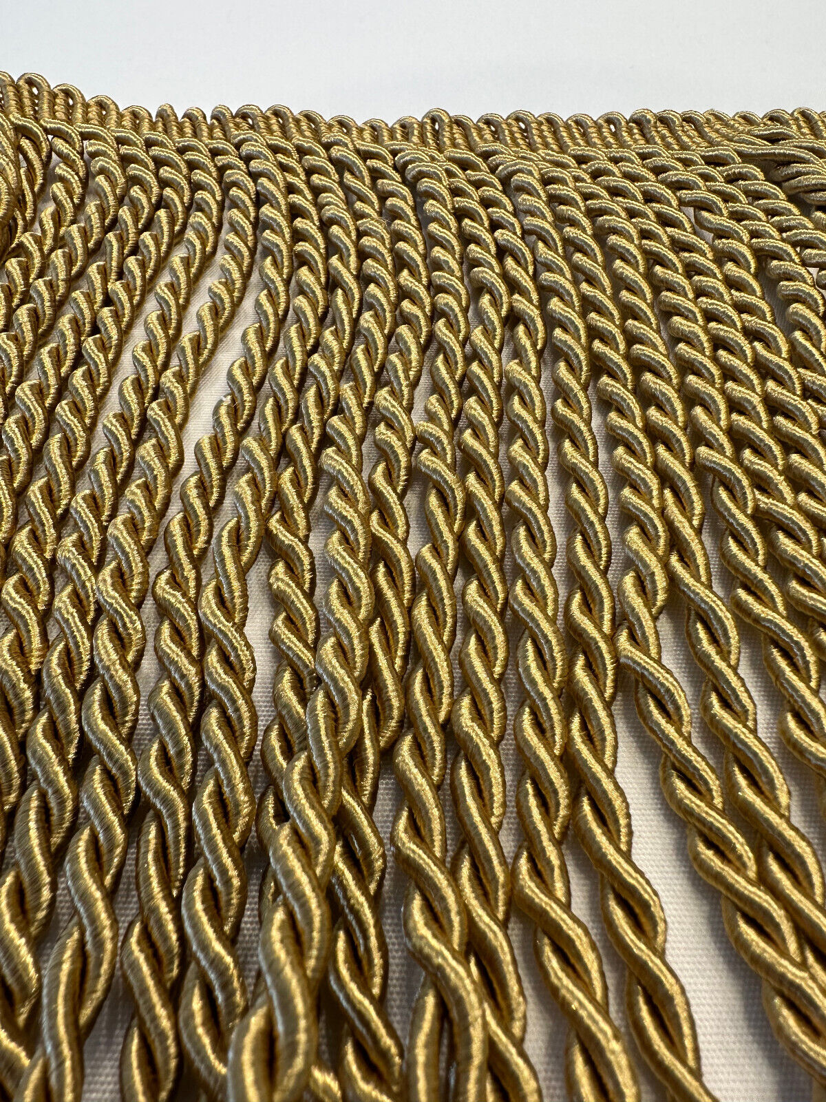 Dark Antique Gold Bullion Fringe Trim Fabric - 9" Fringe, Antique Gold, By The Yard (1 Yard)