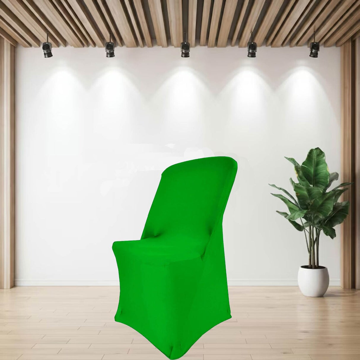 1 Piece Emerald Green Stretch Chair Cover Form Fitting Spandex for Lifetime Folding Chair