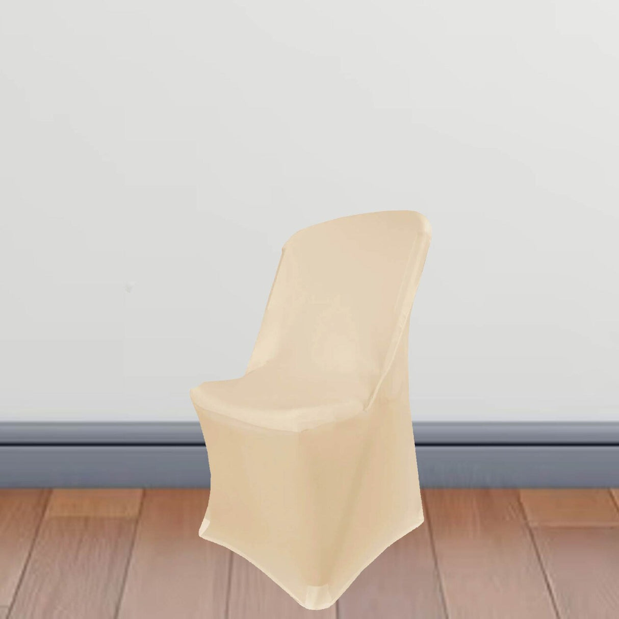 1 Piece Champagne Spandex Chair Slipcover Stretch Fit for Lifetime Folding Chair