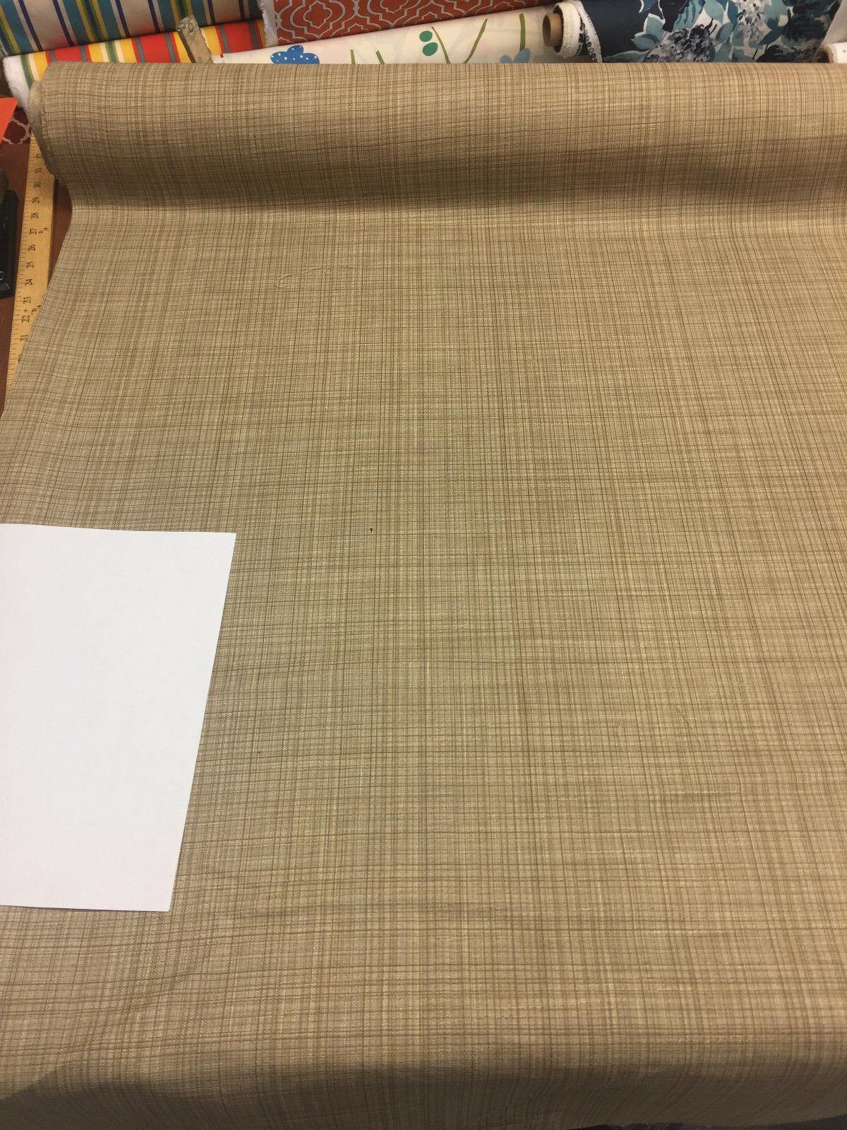 P/K Alena Plaid Linen Style Fabric - Beachnut, Sand Plaid, 9" Repeat (1 Yard)