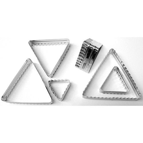Ateco Triangle 2 Sided Fluted cutters, 6 Piece Set