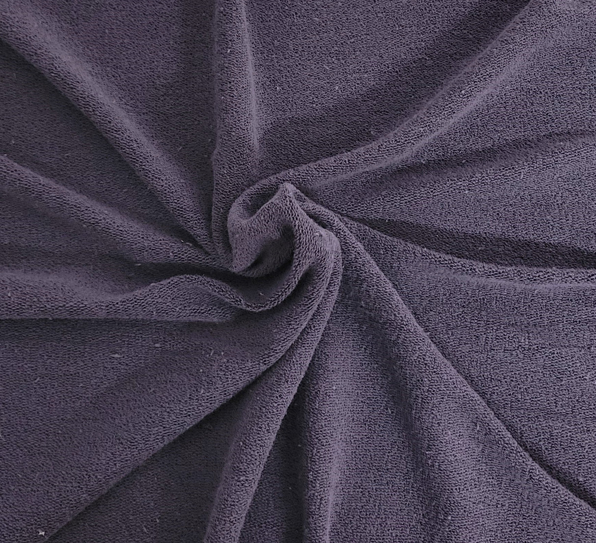 French Terry Knit Eggplant Cotton Rayon Blend