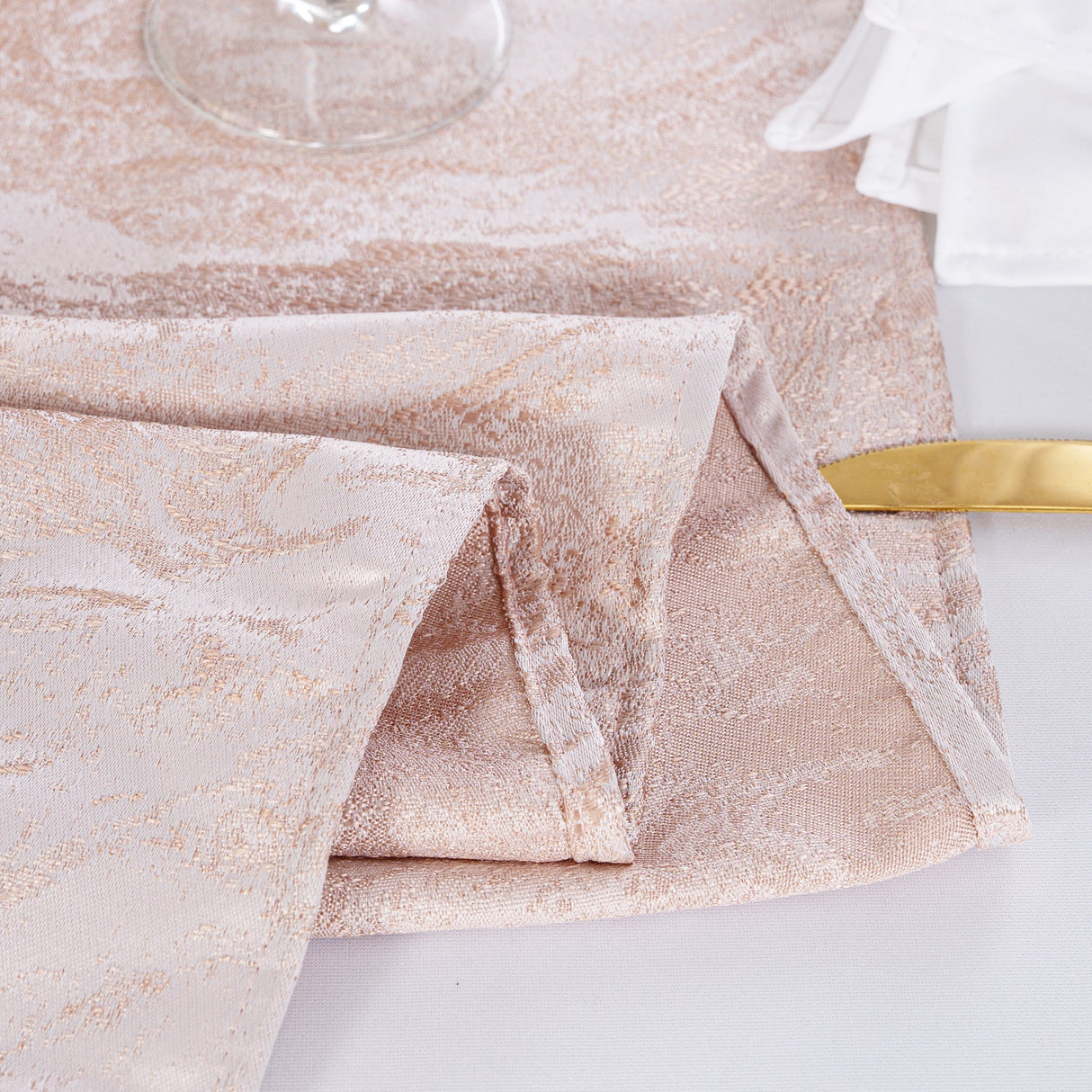 Jacquard Table Runner 13x108 Blush Pink/Rose Gold