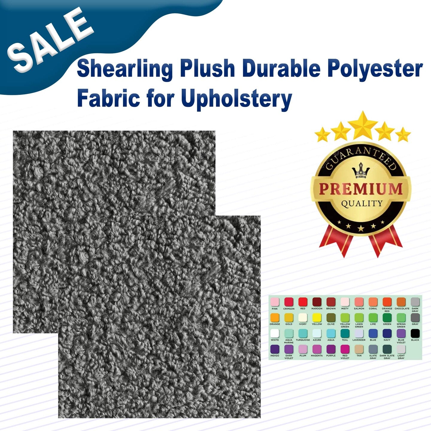 Shearling Plush Durable Polyester Fabric for Upholstery