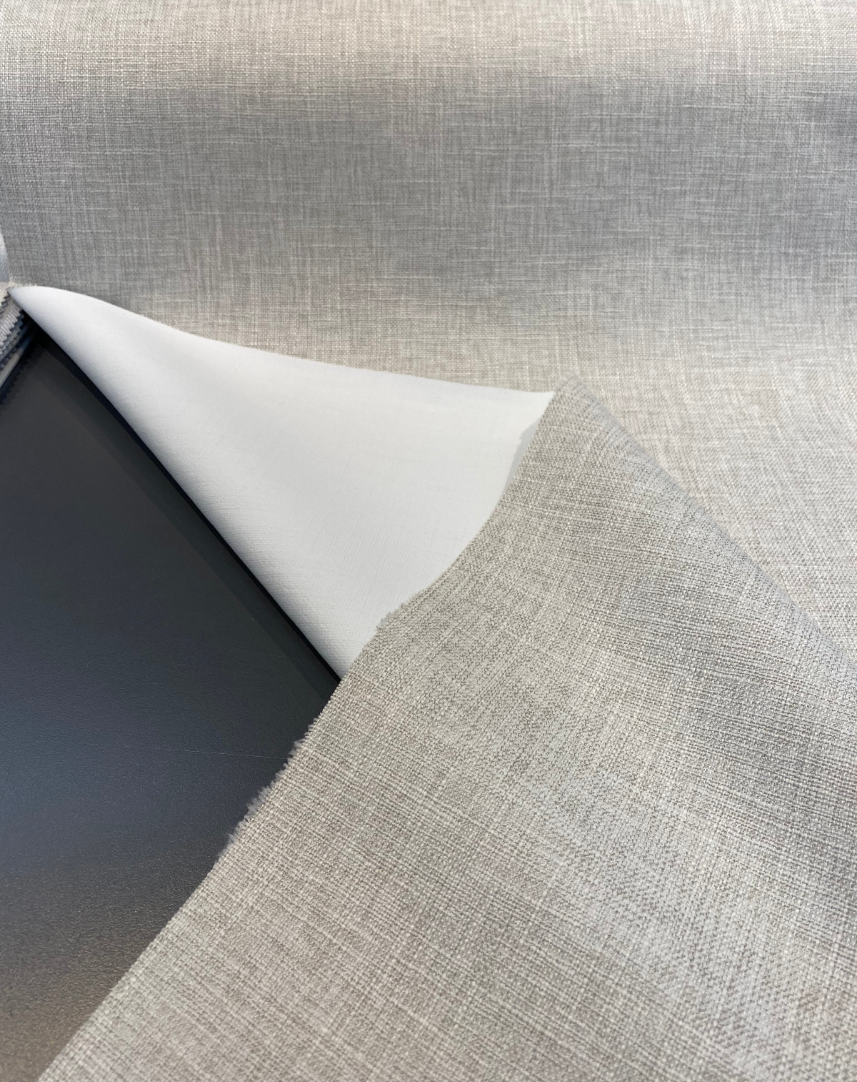 Motion Linen Blackout Polyester Fabric - Sand, 55" Width (1 Yard)
