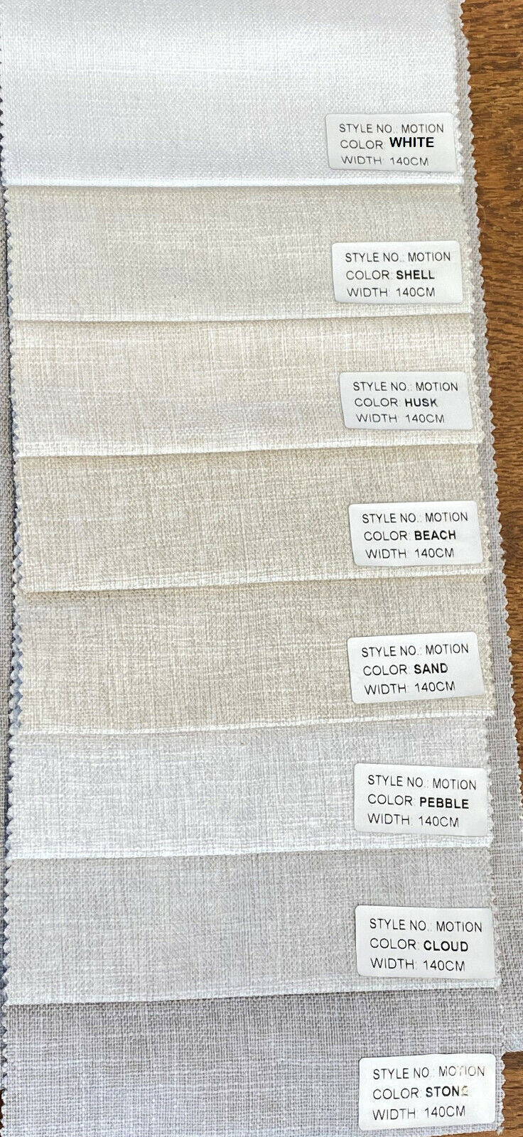 Motion Linen Blackout Polyester Fabric - Sand, 55" Width (1 Yard)