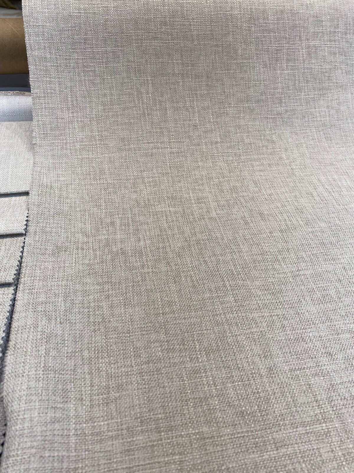 Motion Linen Blackout Polyester Fabric - Sand, 55" Width (1 Yard)