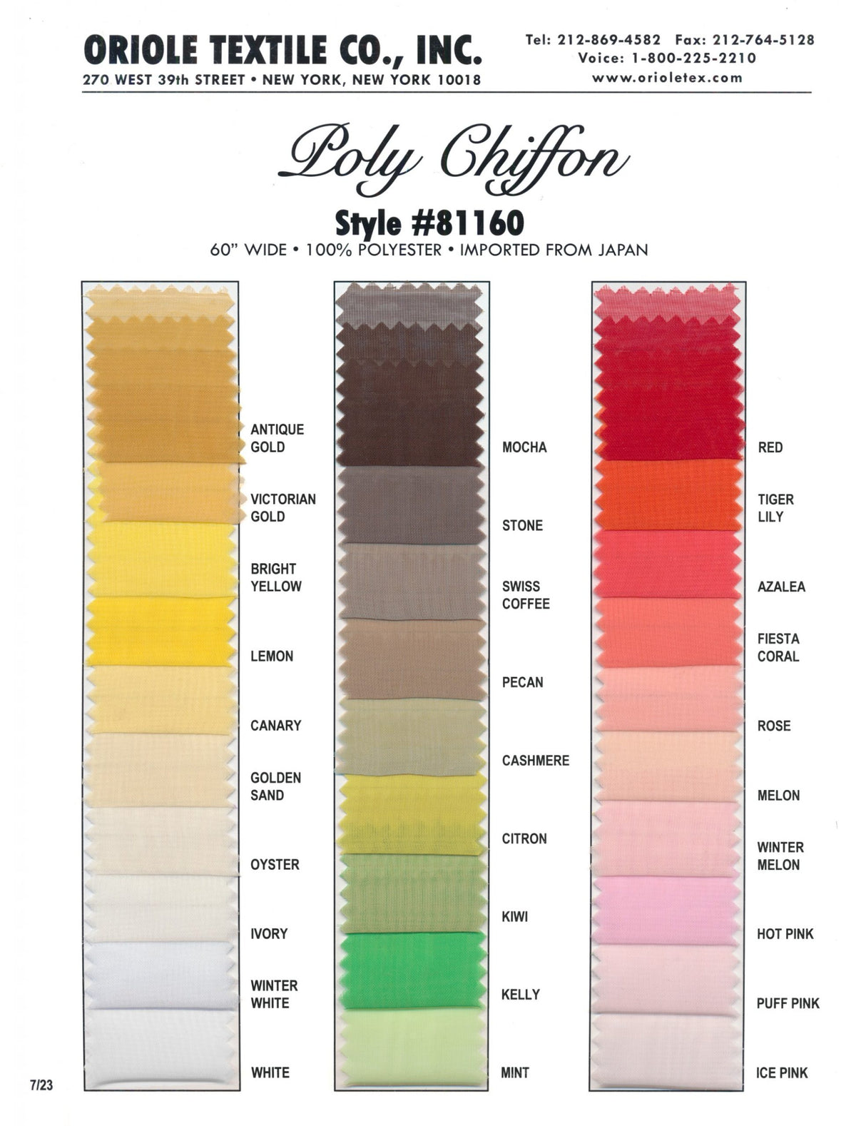 Polyester Chiffon Fabric - Prints, 60" Wide (1 Yard)