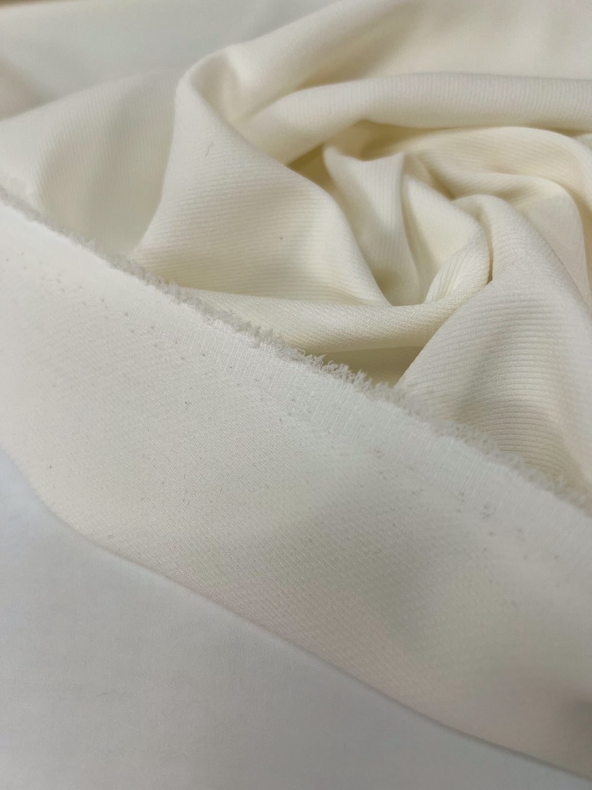 White Stretch Knit Polyamide Viscose Elastane Blend