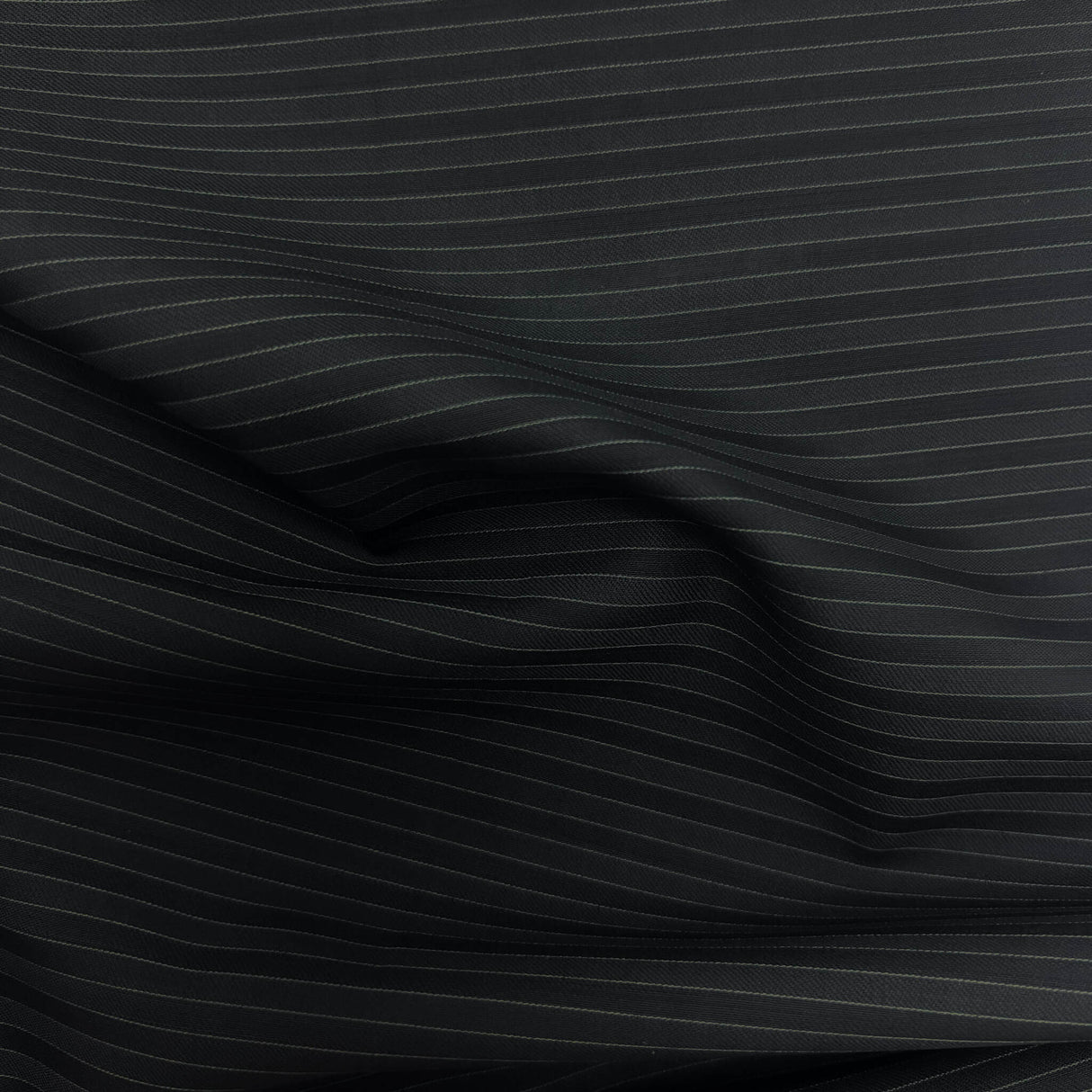 Black Shadow Stripe Wool Suiting Fabric - 100 Percent Wool Fabric, Black Shadow Stripe, 60" Width