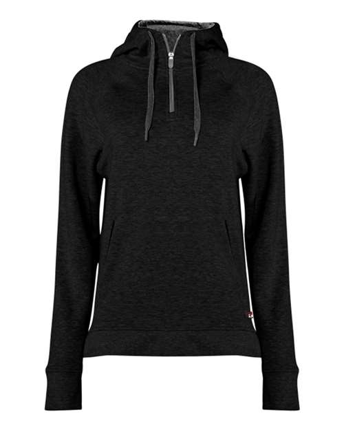 Badger Women's FitFlex French Terry Quarter-Zip Hooded Pullover