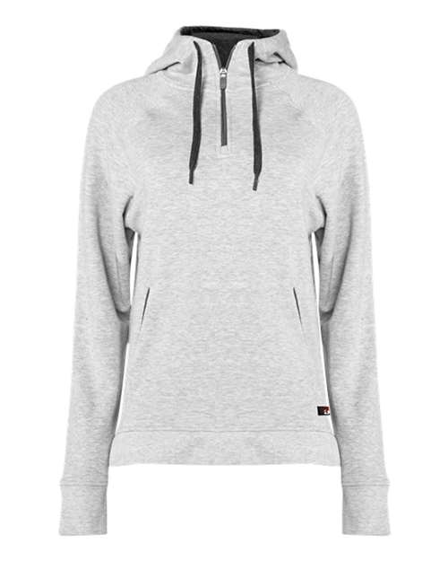 Badger Women's FitFlex French Terry Quarter-Zip Hooded Pullover