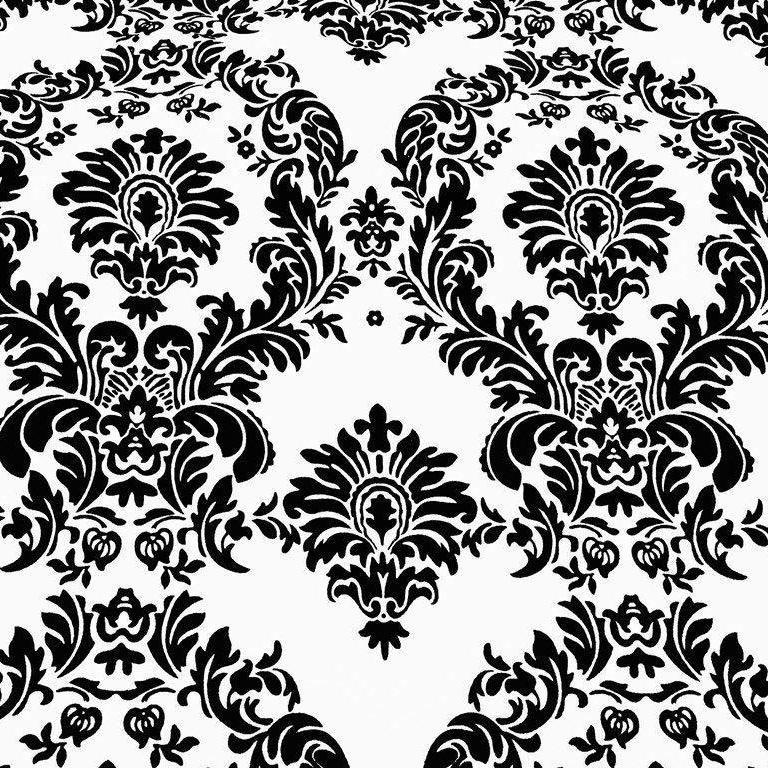 White Taffeta Flocking Damask Fabric,
