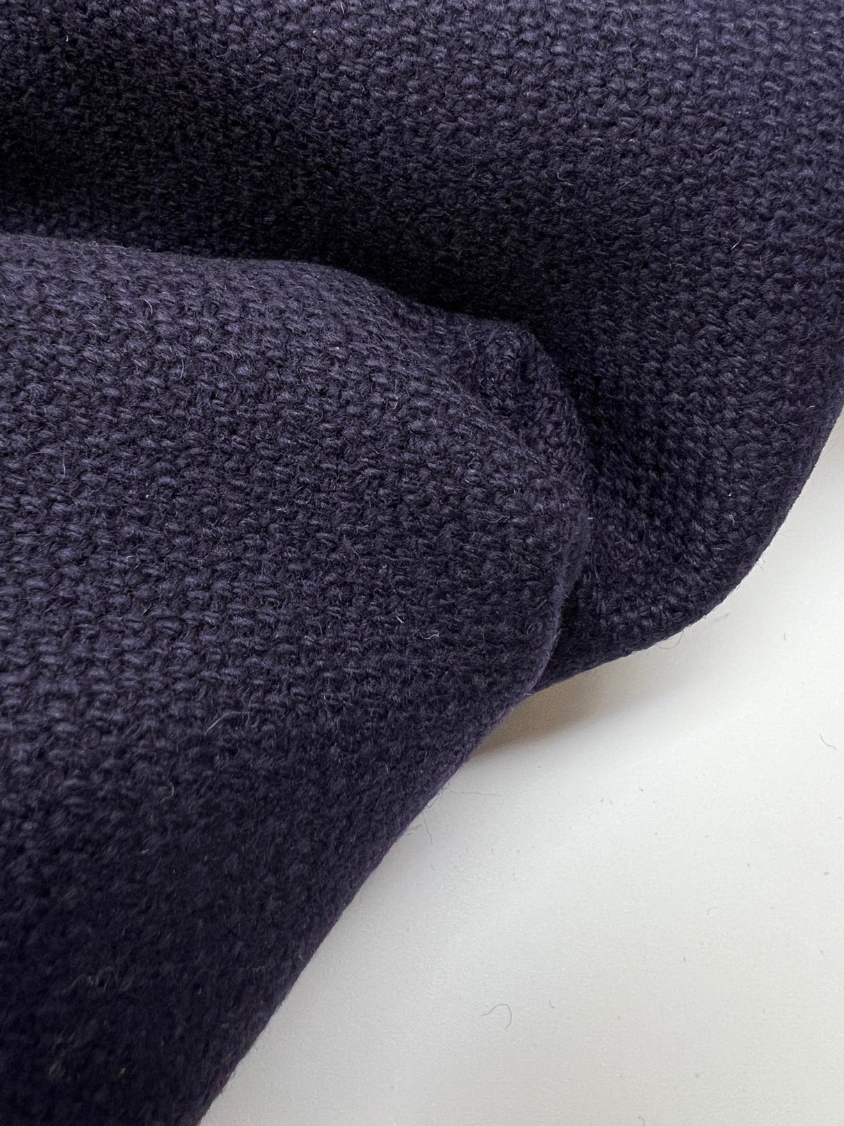 Purple Fused Wool Basket Weave Coat Fabric