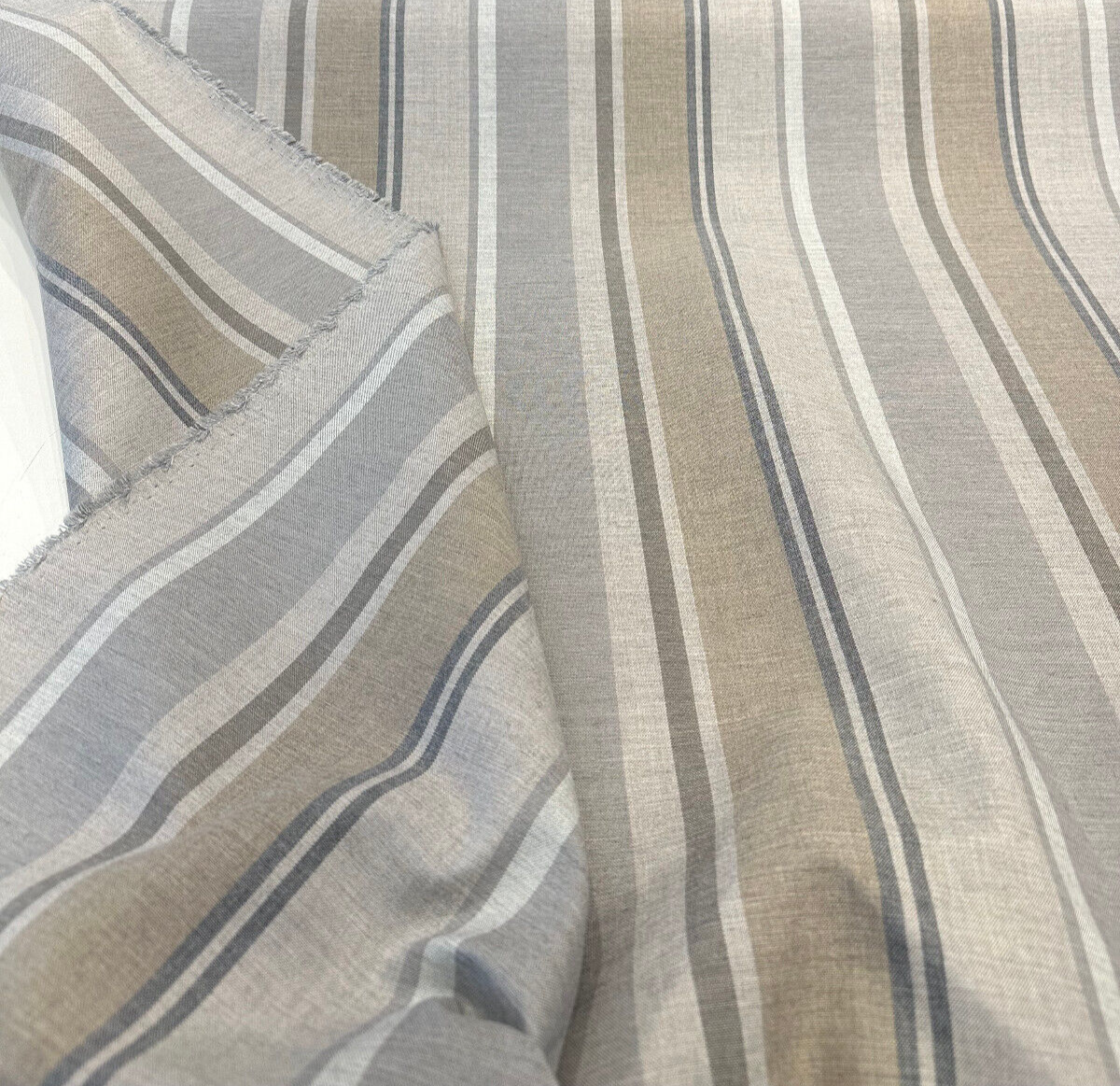 Trusted Fog Acrylic Fabric - Gray Stripe, 54" Width (1 Yard)