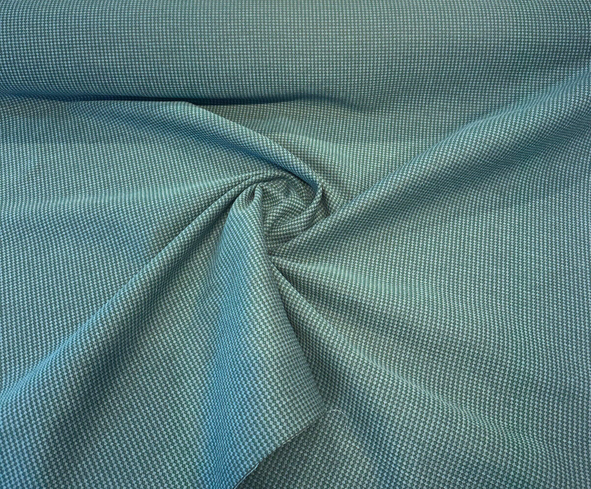 Paravel Peacock Solution Dyed All Weather Acrylic Fabric - Peacock Blue Small Scale Geometric Pattern, 54" Width (1 Yard)