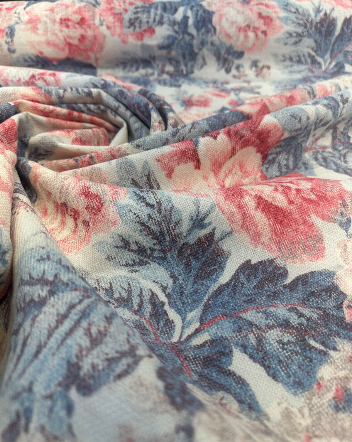 Beatrice Old Glory Linen Blend Fabric - Blue, Printed, 54" Width (1 Yard)
