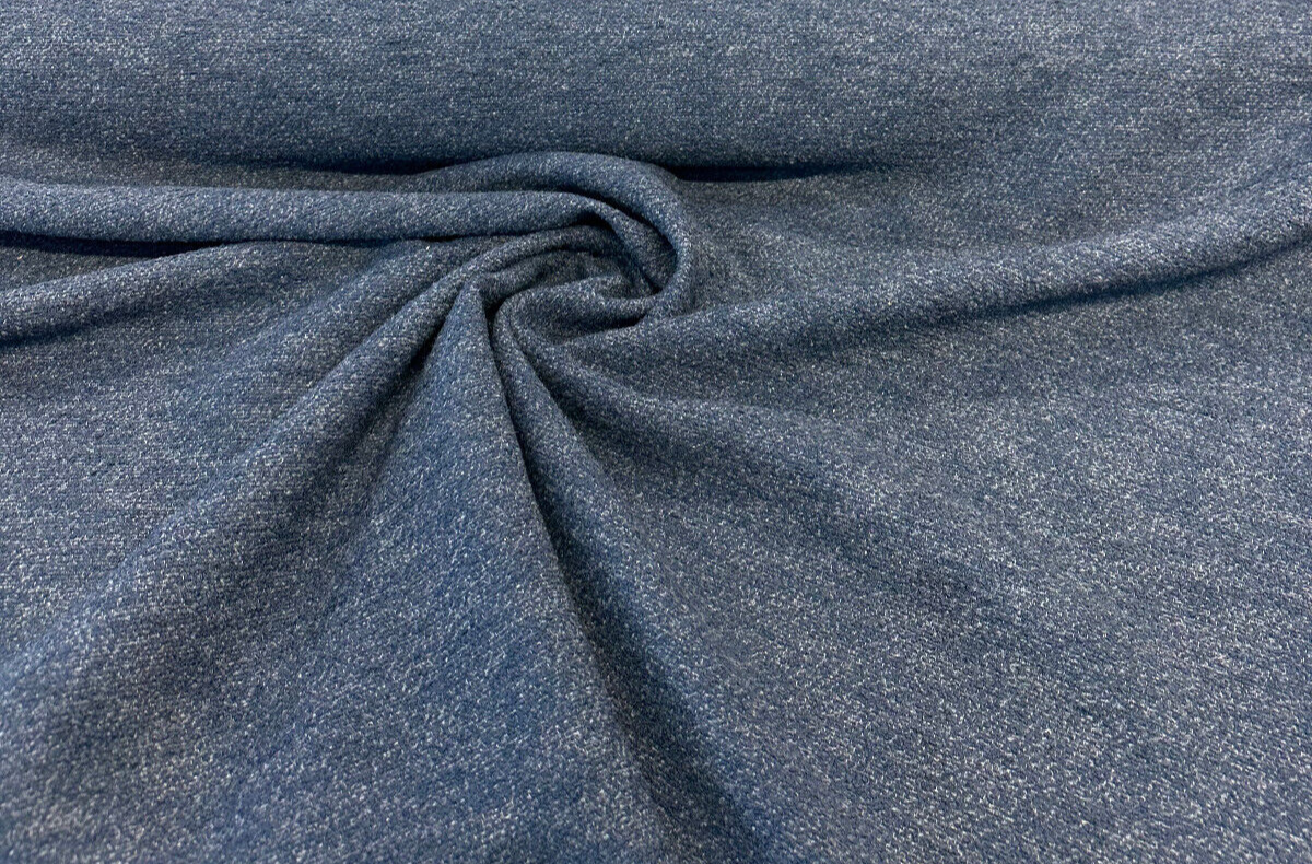 Sunbrella Boucle Improve Blue Indigo Acrylic Fabric - Blue Indigo, Textured, 54" Width (1 Yard)