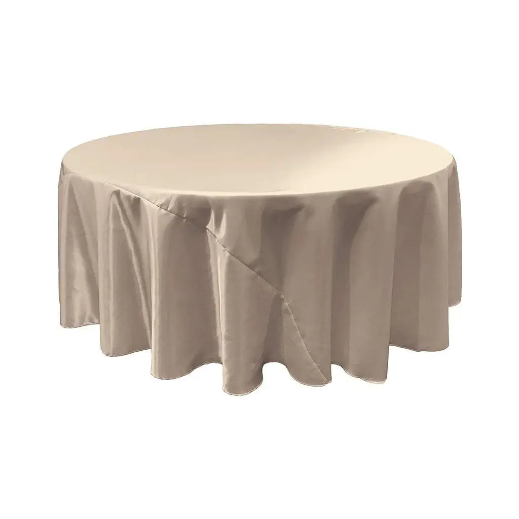 Silver Bridal Satin Round Tablecloth 108″