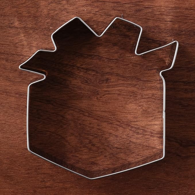 LILIAO Gift Box Present Cookie Cutter, 3.1" Wide x 3.2" Tall x 1" Deep, Stainless Steel